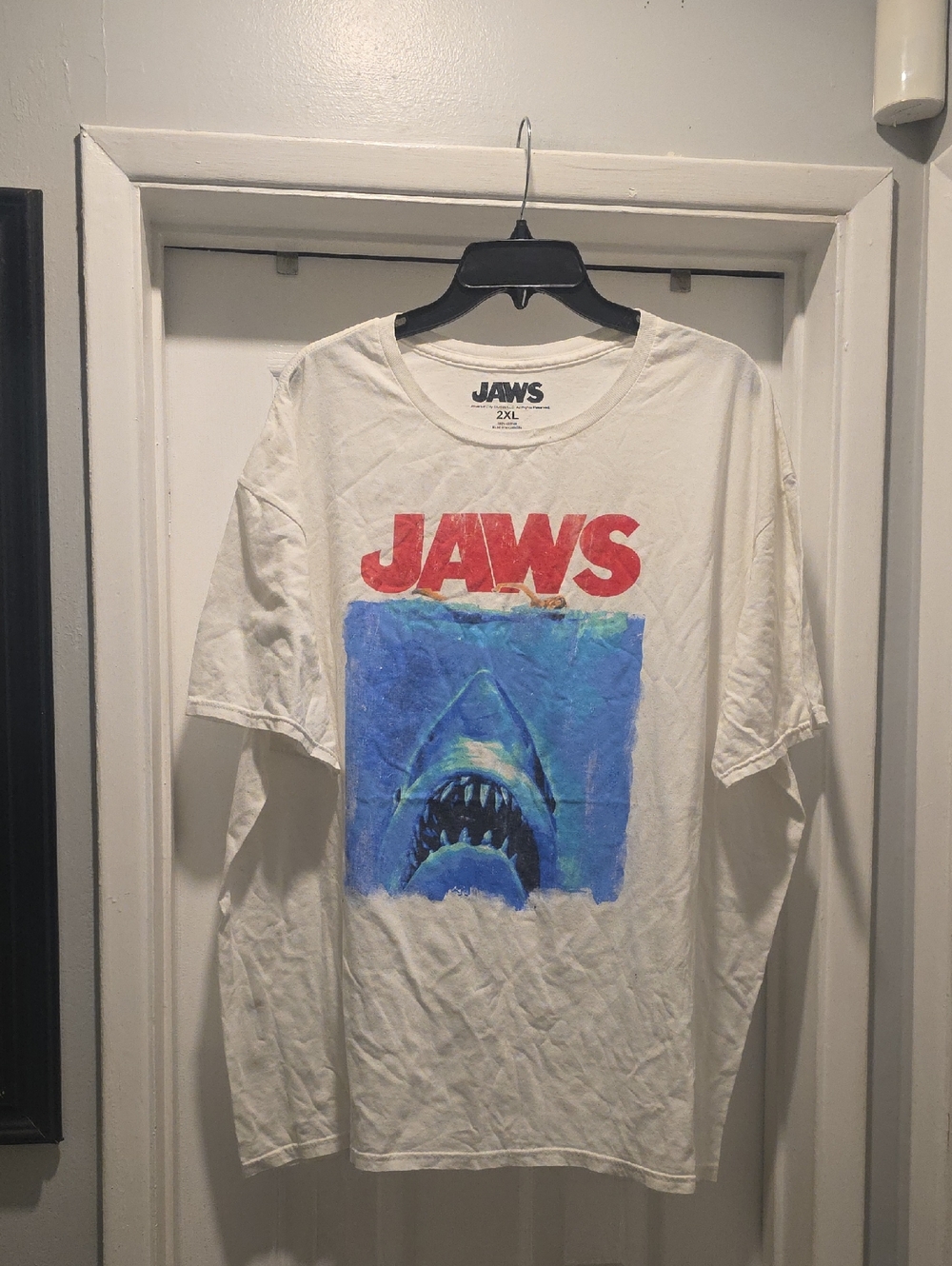 Jaws Graphic Short Sleeve Tee - White/Blue